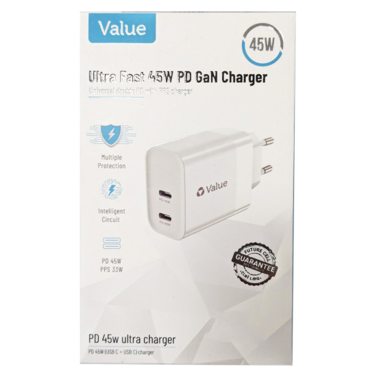 Value - Ultra Fast 45W - PD GaN Charger