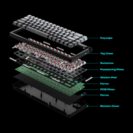 Gamdias - Hermes E8 Mechanical RGB - Black - מקלדת גיימינג מכנית