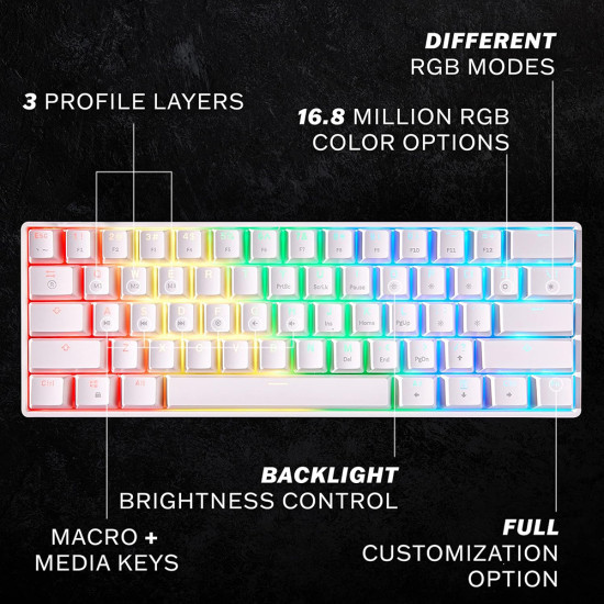 HK Gaming - GK61 - RGB - מכנית מקלדת גיימינג