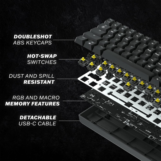 HK Gaming - GK61 - RGB Black - מכנית מקלדת גיימינג