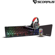 Scorpius - 4-in-1 Bundle - אוזניות + מקלדת + עכבר+ פד