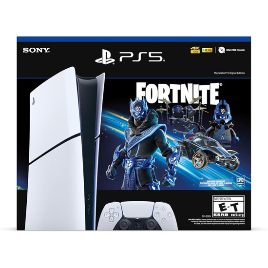 Sony - PlayStation 5 - Digital Edition PS5 - Fortnite Cobalt Star Bundle 1TB