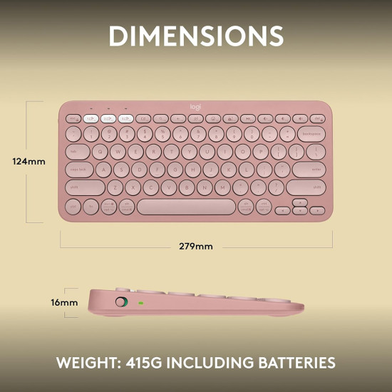 Logitech - Pebble Keys 2 - K380S - Rose