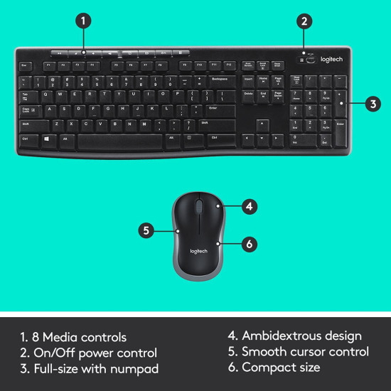 Logitech MK270 מקלדת ועכבר