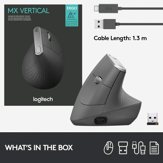 Logitech - MX Vertical - עכבר אלחוטי