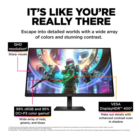 HP - 27" - Omen 27QS - מסך גיימינג גדול