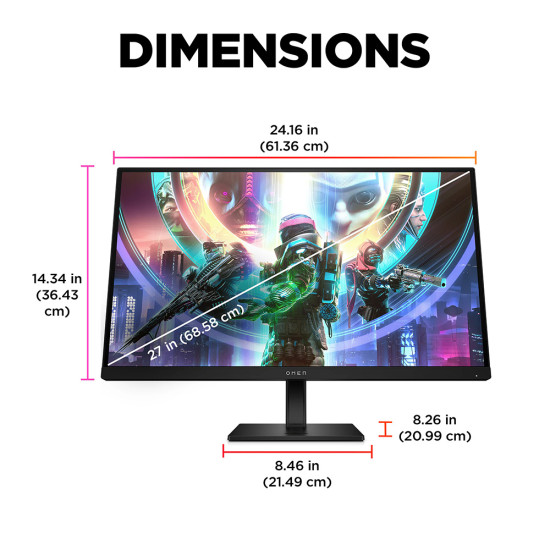 HP - 27" - Omen 27QS - מסך גיימינג גדול