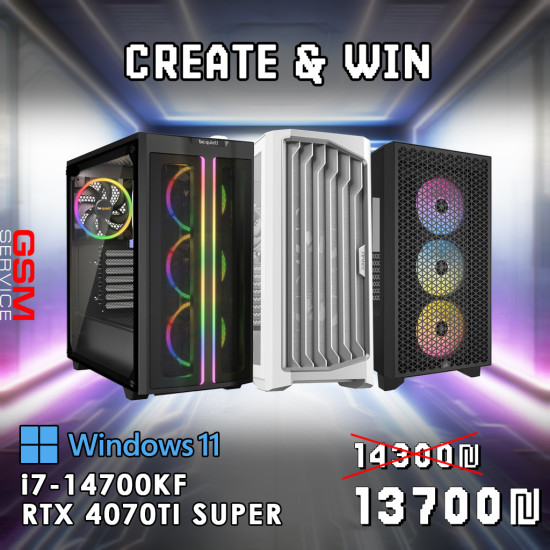 מחשב גיימינג - Create&Win - i7 - RTX4070Ti Super - Windows 11
